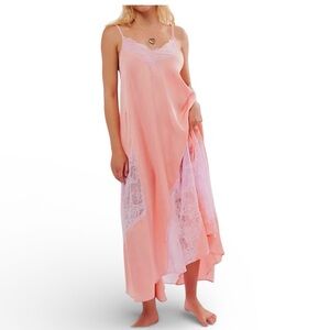 Free People Peach Lace Chemise Slip Dress | Size S | Like New